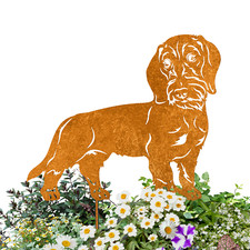 Edelrost Gartenstecker Hund