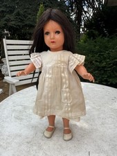 Alte Schildkröt Puppe „Yvonne“, 46 cm, 50er Jahre, schwarzes Echthaar!