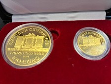 SELTENST! Set 1 Unze UND 1/4 Unze in PP/PROOF 999.9 Gold  „Philharmoniker“ 25 J.
