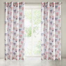 Vorhänge Kinderzimmer Ösenvorhang Gardinen Eulen Lama Blau Rosa Mädchen Jungen