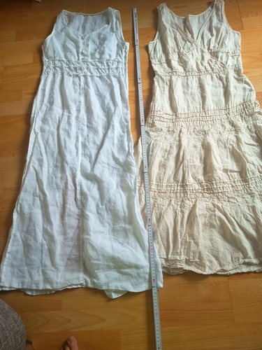 Zwei leinenkleider creme - creme, +