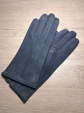 Damen Mochetto-Leder-Handschuhe dunkelblau Gr 7 1/2 mit Viskoseinnenfutter