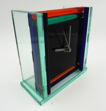 Tolle Tischuhr Glas Seguso Vetri d'Arte für De Wan Turin Murano wohl 70er Jahre