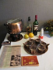 Feuerzangenbowle Kupfer SKS design ovp teilweise neu 6 Tassen Jenaer Glas