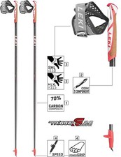LEKI Nordic Walking Stöcke »Flash Carbon« Unisex 100-130cm Trigger Shark 2.0 NEU