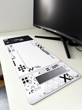 Gaming Mousepad - Mauspad weiß - 30 x 80 cm - Schreibtischunterlage - Pc Zubehör