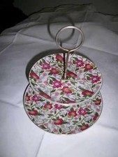  Rockabilly  Vintage Etagere 2 lagig  Blüten Blumen Shabby Chic 