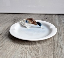 schöner alter Aschenbecher / Schale - Porzellan Figur Ente - Metzler & Ortloff