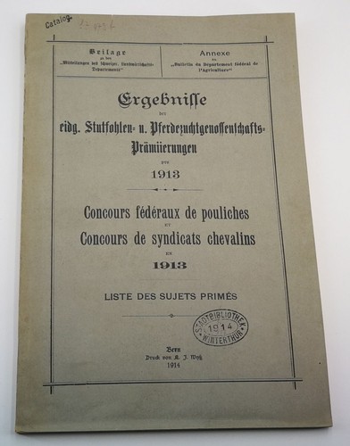 Pferdezucht schweiz 1913 - pferdezucht,