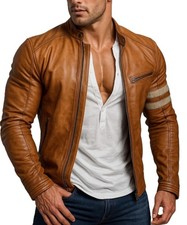Herren echtleder cafe racer - echtleder,
