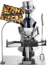 Weinflaschenhalter Chirurg bei OP Deko-Objekt Metall Geschenk-Idee Arzt + Karte