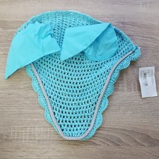 Fliegenmaske Fliegenschutz Ohrenhaube Neu mit Etikett türkis