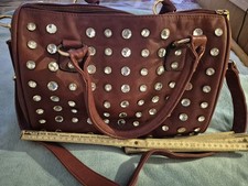 Handtasche Weinrot mit Steinchen-Nieten Damen Handtasche