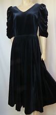 Laura Ashley Samtkleid 38 40 dunkelblau Hochzeit Abendkleid Theater vintage blau