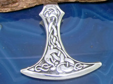 Keltische Axt 925 Sterling Silber Anhänger Beil Axtblatt Steitaxt Knoten