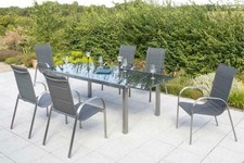 MX Gartenmöbel Lucca 7tlg. Edelstahl Terrassenmöbel Balkonmöbel Gartengarnitur