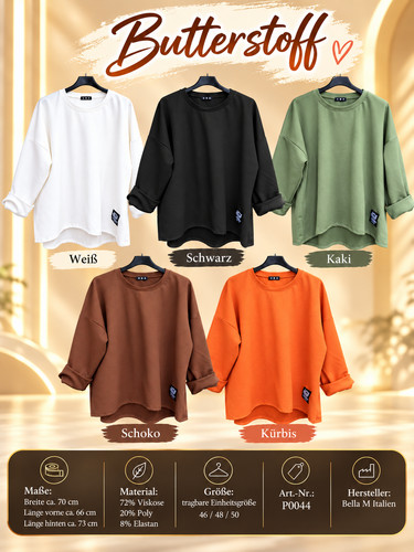 Butterstoff pullover mit rund - butterstoff,