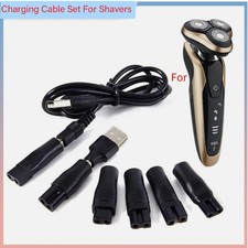 8X Ladegerät USB Kabel Adapter für Haarschneidegeräte Rasierer Bartschneider Set