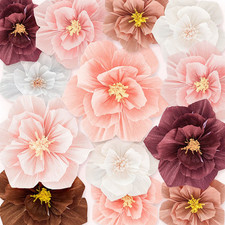 6er Set Krepppapier Blumen