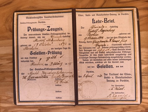 Gesellenbrief eines schmiedes - gesellenbrief,