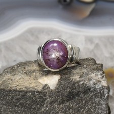 Stern Rubin Ring, 925er Silber, Edelsteinring (24316), Edelsteinschmuck