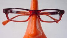 Schmale Plastik Brillenfassung Brille Gestell Markenbrille rotbraun glasses Gr M