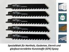 5 x Speziallblatt Säbelsägeblatt für Hartholz Eternit Gasbeton GFK
