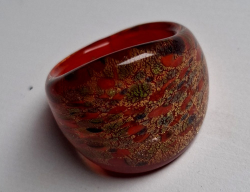 Mode finger glas ring - glas, breit