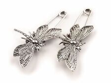 Anstecknadel Libelle Messing Silber 7 x 3 cm Brosche Schmucknadel Metall Deko 