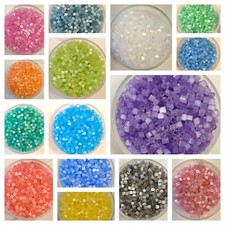 Glasstifte Rocailles satiniert 2mm Stiftperlen Schmuck fädeln Deko FARBWAHL