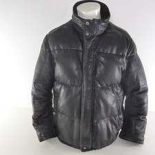 Hogo Boss Cho-N Lamb Leather Puffer Style Jacket Coat Vintage Size 48 Large VGC