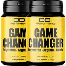 2 x GAME CHANGER – Ecdysteron + Arginin, Taurin | Workout Booster | Muskelaufbau