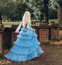 Ballkleid Abiball blau Tüll