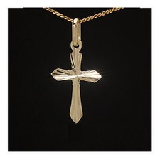 Kreuzanhänger 22 mm diamantiert Gold 333 40,45,50,55 cm  verschied. Goldketten 