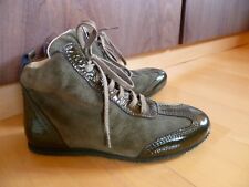 Strenesse ? Leder Sneakers Boots Schuhe Grün ღ Made in Italy 36 ღ w.Neu