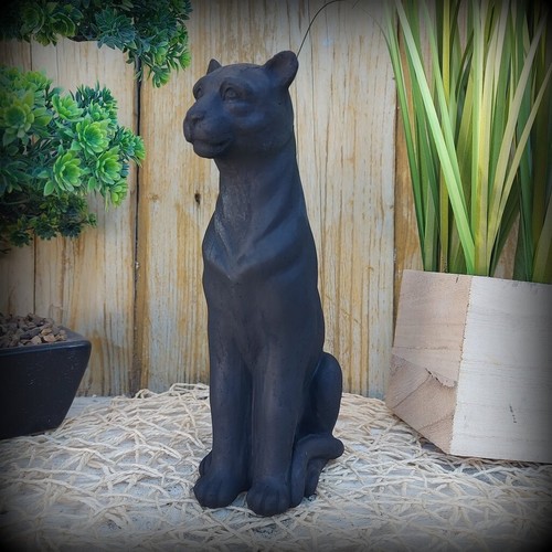 Panther steinfigur massiv - panther,