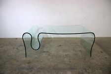 Vintage Glas Couchtisch Von Rolf Benz Vollglas Geschwungen 80er Jahre