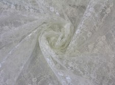 RASCHEL SPITZE Tüllspitze fest Meterware kleine Blüten CREME EUR 5,98/m