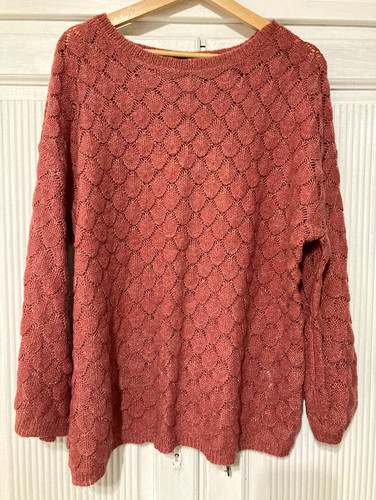Strickpullover rosa lochmuster - rosa,