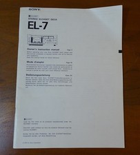 RARE Sony Elcaset EL-7 Owner's manual Bedienungsanleitung EN/FR/GER