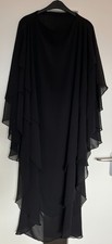 Kleid Überwurf Tunika Negligé Schwarz Durchsichtig Chiffon 46 48 50 52 s Maße