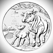 5 Unzen Silber Jahr des Ochsen