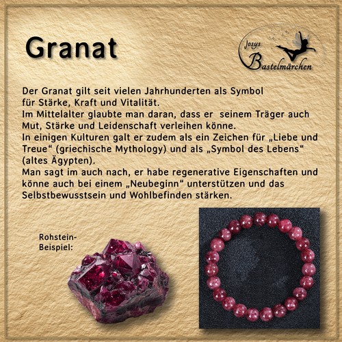 Naturstein armband granat 8mm - armband, granat,