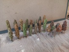 Konvolut alte FALLER Bäume mit Metallsockel, PAPPELN u. BIRKEN, Pappelallee, H0