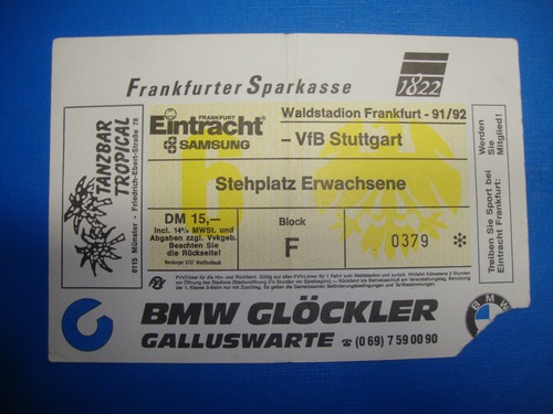 Ticket eintracht - 91/92,