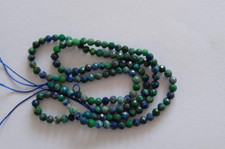 1 Strang Natural Chrysokoll Lapislazuli facettiert Perlen Kugeln 3-3,5mm