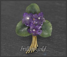Veilchen Brosche, 585 Gold