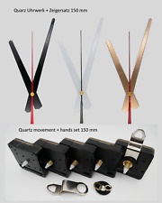 Quarz Uhrwerk lautlos mit Zeiger 15 cm lang Farben schwarz weiß gold für Wanduhr