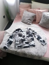 SWEATSHIRT - H & M - SCHWARZ GRAU WEISS - S - SWEATY