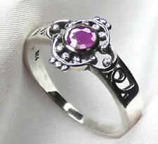 💖Ring 925 Silber mit facettiertem Rubin Antikstil 💖 zartes Ornamentdesign 💖